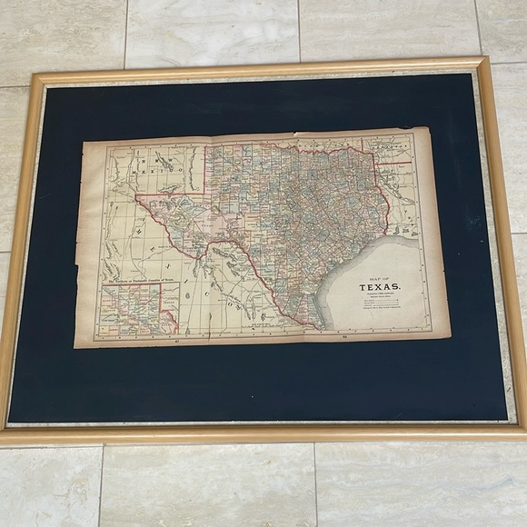 Antiquarian Map of Texas: Fragile; Ready to Matt/Frame:Circa 1892. (Reserved) - Picture 1 of 9